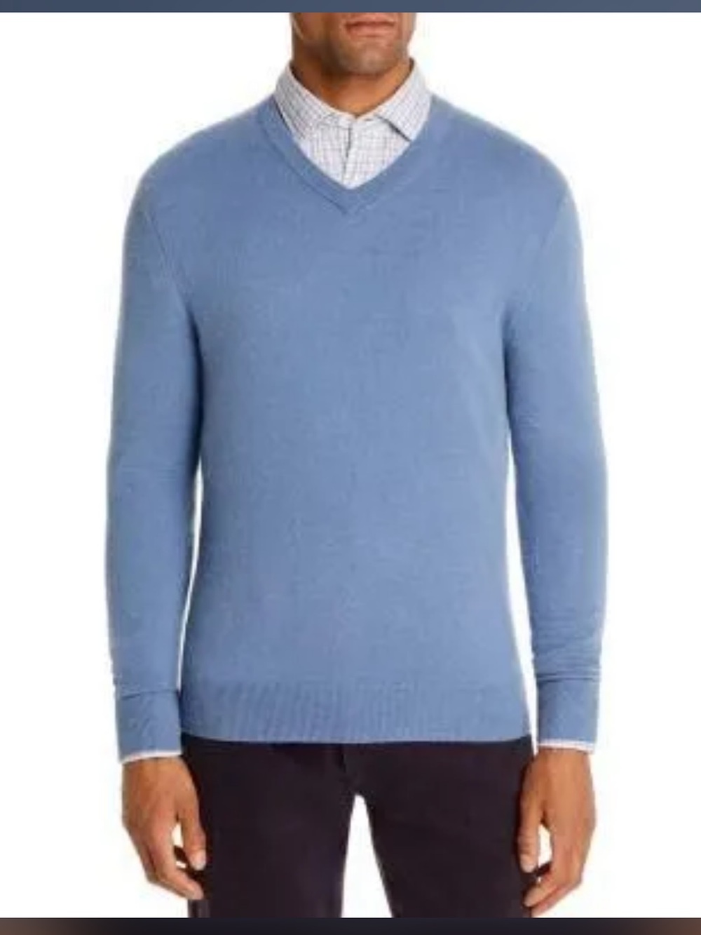 Men's V-Neck Navy Sweater cashmere